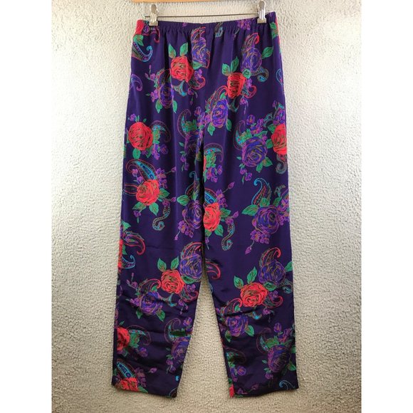 Vintage Victoria's Secret Gold Label Purple Paisley PJ Set size S - Picture 5 of 14